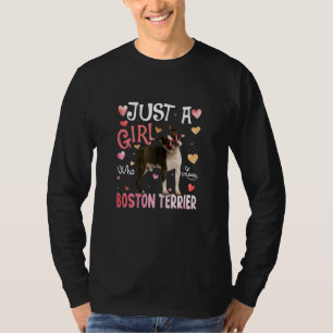 Gewoon Een Meisje Dat Van Boston Terrier Meisjes H T-shirt