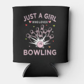 Gewoon Een Meisje Dat Van Bowling Houdt Blikjeskoeler (Voorkant)