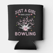 Gewoon Een Meisje Dat Van Bowling Houdt Blikjeskoeler (Achterkant)