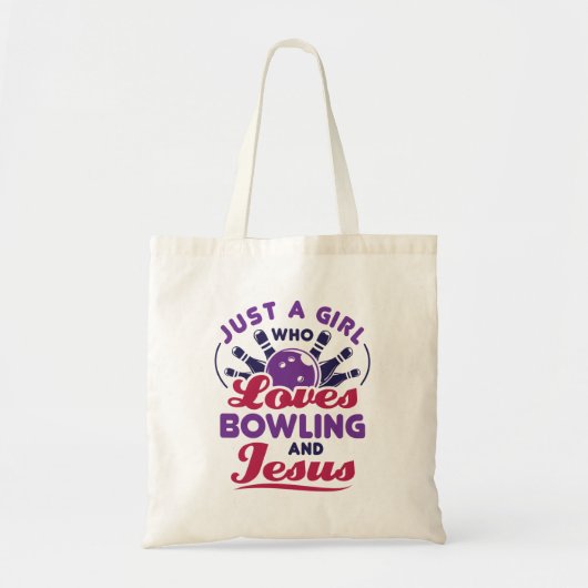 Gewoon een meisje dat van Bowling houdt en Jezus Tote Bag (Voorkant)