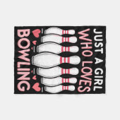 Gewoon een meisje dat van Bowling houdt Fleece Deken (Voorkant (Horizontaal))