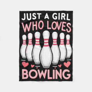 Gewoon een meisje dat van Bowling houdt Fleece Deken