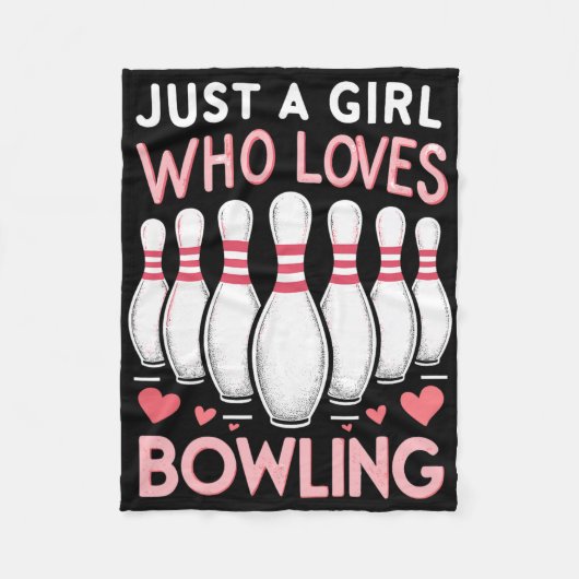 Gewoon een meisje dat van Bowling houdt Fleece Deken (Voorkant)