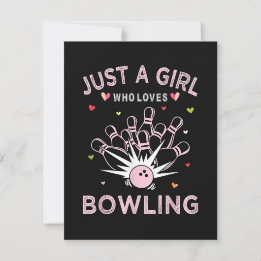 Gewoon Een Meisje Dat Van Bowling Houdt Kaart (Voorkant)