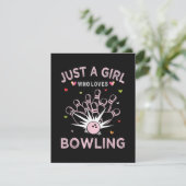 Gewoon Een Meisje Dat Van Bowling Houdt Kaart (Staand voorkant)