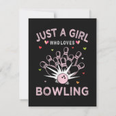 Gewoon Een Meisje Dat Van Bowling Houdt Kaart (Achterkant)