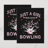 Gewoon Een Meisje Dat Van Bowling Houdt Kaart (Voorkant / Achterkant)
