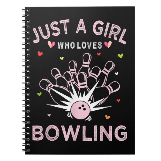Gewoon Een Meisje Dat Van Bowling Houdt Notitieboek (Voorkant)