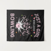 Gewoon Een Meisje Dat Van Bowling Houdt Wandkleed (Voorkant (horizontaal))