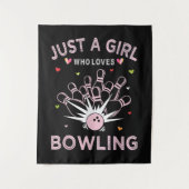 Gewoon Een Meisje Dat Van Bowling Houdt Wandkleed (Voorkant)