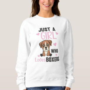 Gewoon een meisje dat van Boxer Kawaii Dogs houdt Trui