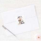 Gewoon een meisje dat van Boxer Kawaii Dogs houdt Vierkante Sticker (Envelop)