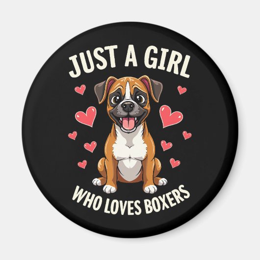 Gewoon een meisje dat van Boxers houdt Magneet (Voorkant)