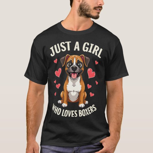 Gewoon een meisje dat van Boxers houdt T-shirt (Voorkant)