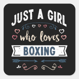 Gewoon een meisje dat van Boxing Funny Gifts houdt Vierkante Sticker
