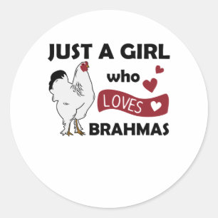 Gewoon een meisje dat van brahmas houdt... ronde sticker