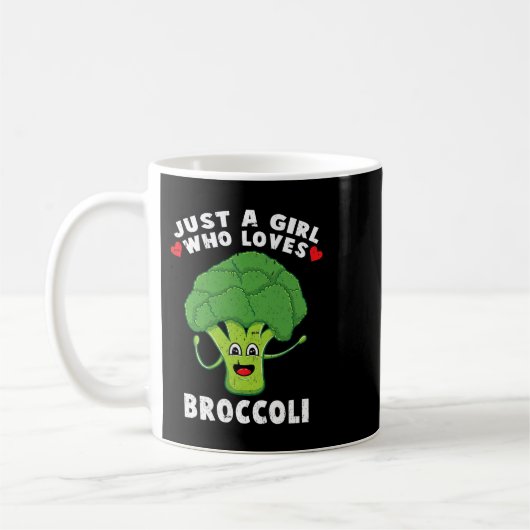 Gewoon een meisje dat van Broccoli  houdt Koffiemok (Links)