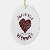 Gewoon een meisje dat van brownies houdt keramisch ornament (Rechts)