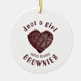 Gewoon een meisje dat van brownies houdt keramisch ornament