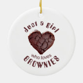 Gewoon een meisje dat van brownies houdt keramisch ornament (Achterkant)
