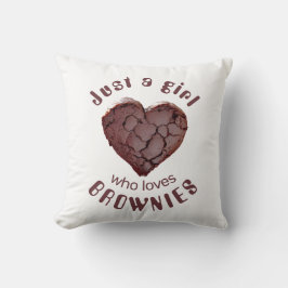 Gewoon een meisje dat van brownies houdt kussen