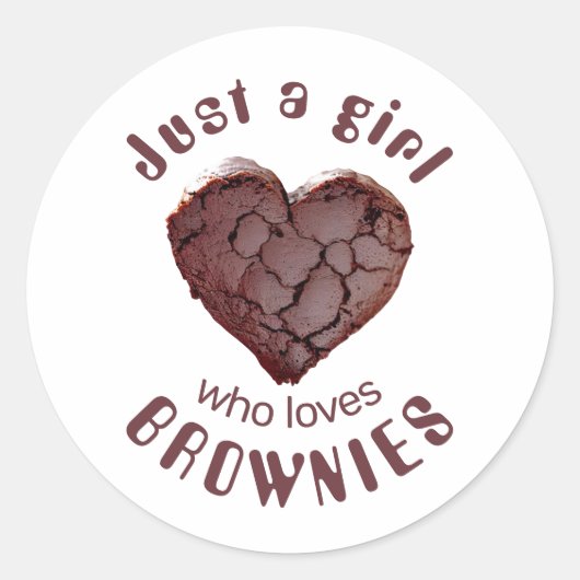 Gewoon een meisje dat van brownies houdt ronde sticker (Voorkant)