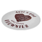 Gewoon een meisje dat van brownies houdt snijplank (Hoek)