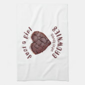 Gewoon een meisje dat van brownies houdt theedoek (Verticaal)