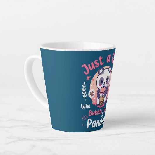 Gewoon een meisje dat van Bubble Tea en Pandas hou Latte Mok (Linkerhoek)