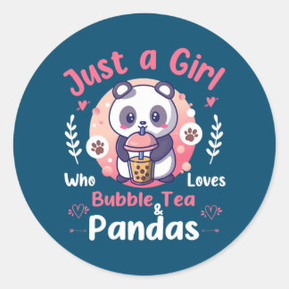Gewoon een meisje dat van Bubble Tea en Pandas hou Ronde Sticker