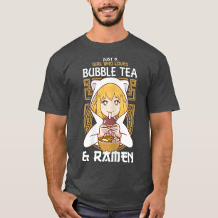 Gewoon een meisje dat van Bubble Tea en Ramen Boba T-shirt