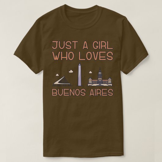 Gewoon een meisje dat van Buenos Aires houdt T-shirt (Design voorkant)