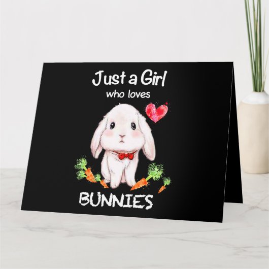 Gewoon een meisje dat van Bunnies Bunnies Rabbit L Kaart (Voorkant)