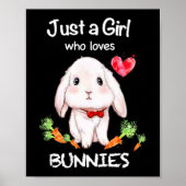Gewoon een meisje dat van Bunnies Bunnies Rabbit L Poster (Voorkant)