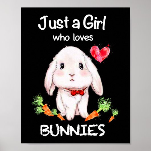 Gewoon een meisje dat van Bunnies Bunnies Rabbit L Poster (Voorkant)