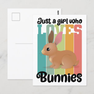 Gewoon een meisje dat van Bunnies Easter Bunny Cut Briefkaart