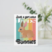 Gewoon een meisje dat van Bunnies Easter Bunny Cut Briefkaart (Staand voorkant)
