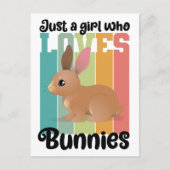 Gewoon een meisje dat van Bunnies Easter Bunny Cut Briefkaart (Voorkant)