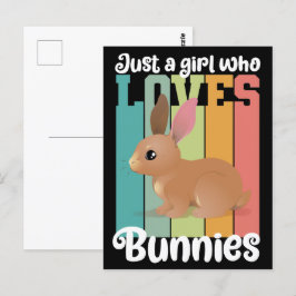 Gewoon een meisje dat van Bunnies Easter Bunny Cut Briefkaart