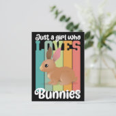 Gewoon een meisje dat van Bunnies Easter Bunny Cut Briefkaart (Staand voorkant)