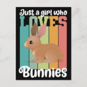 Gewoon een meisje dat van Bunnies Easter Bunny Cut Briefkaart (Voorkant)
