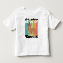 Gewoon een meisje dat van Bunnies Easter Bunny Cut Kinder Shirts