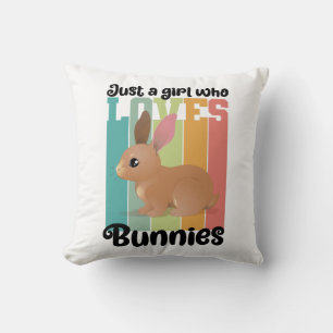 Gewoon een meisje dat van Bunnies Easter Bunny Cut Kussen