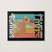 Gewoon een meisje dat van Bunnies Easter Bunny Cut Legpuzzel (Horizontaal)