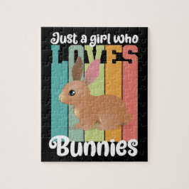 Gewoon een meisje dat van Bunnies Easter Bunny Cut Legpuzzel