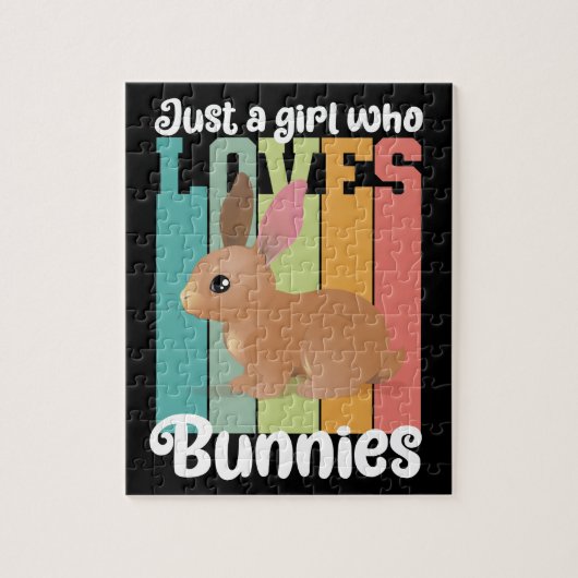 Gewoon een meisje dat van Bunnies Easter Bunny Cut Legpuzzel (Verticaal)