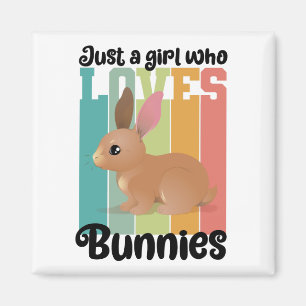 Gewoon een meisje dat van Bunnies Easter Bunny Cut Magneet