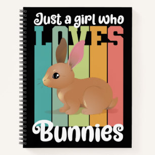 Gewoon een meisje dat van Bunnies Easter Bunny Cut Notitieboek