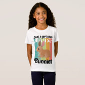 Gewoon een meisje dat van Bunnies Easter Bunny Cut T-shirt (Voorkant volledig)