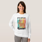 Gewoon een meisje dat van Bunnies Easter Bunny Cut T-shirt (Voorkant volledig)